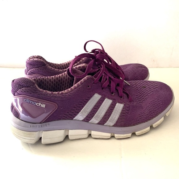 Ladies Purple Adidas Climachill Running Shoes Size 7.5 - Picture 3 of 11